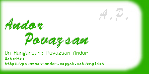 andor povazsan business card